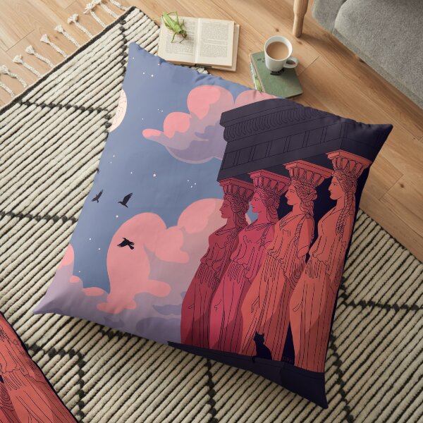 Caryatids at Dusk Floor Pillow