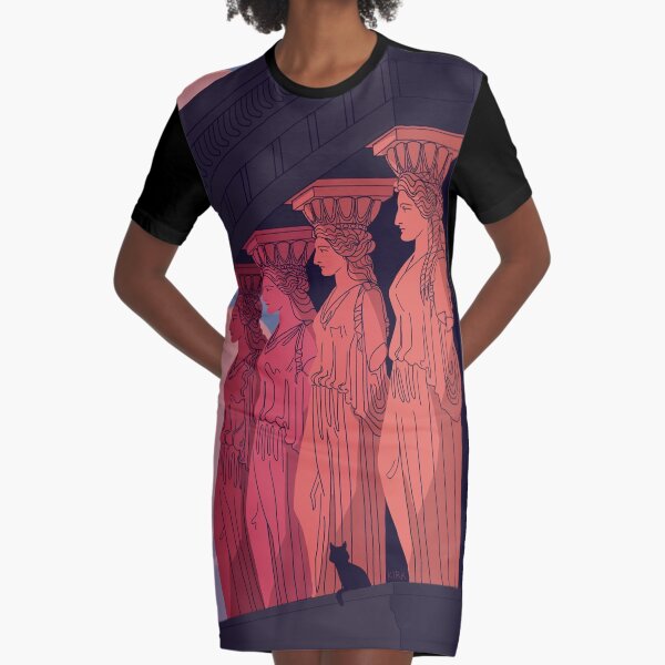 Caryatids at Dusk Graphic T-Shirt Dress