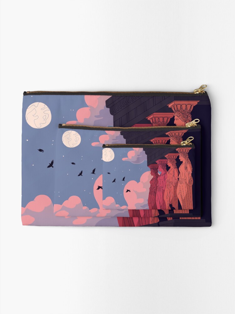Thumbnail 2 of 4, Zipper Pouch, Caryatids at Dusk designed and sold by flaroh.