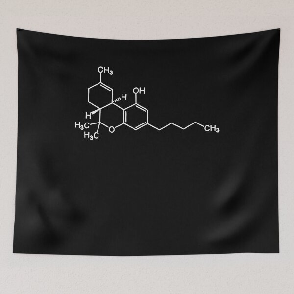 Aperçu de l'œuvre Geek THC Molecule Composé Chimique Tetrahydrocannabinol Marijuana créée et vendue par ro83land.