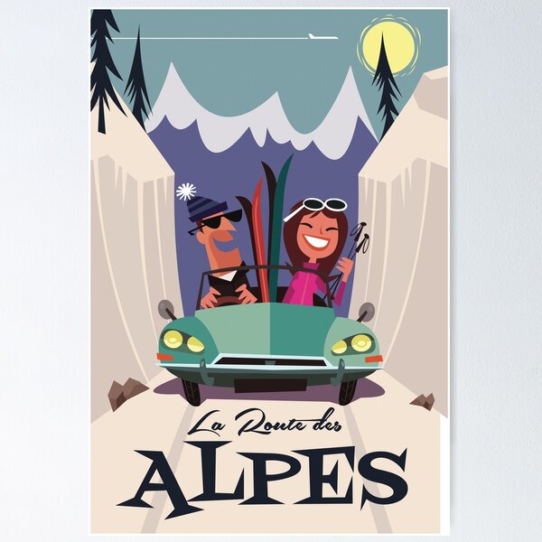 Item preview, La Route des Alpes poster designed and sold by GAGodel.