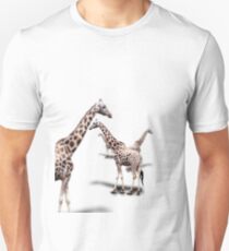 Giraffe on White Unisex T-Shirt