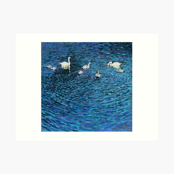 Swan Family Art Print