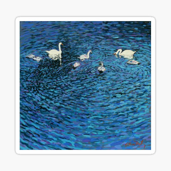 Swan Family Sticker