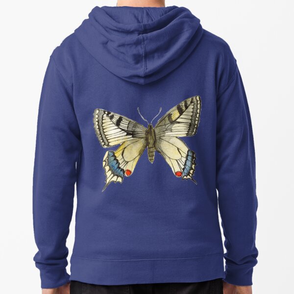 Swallow Tail Butterfly Zipped Hoodie