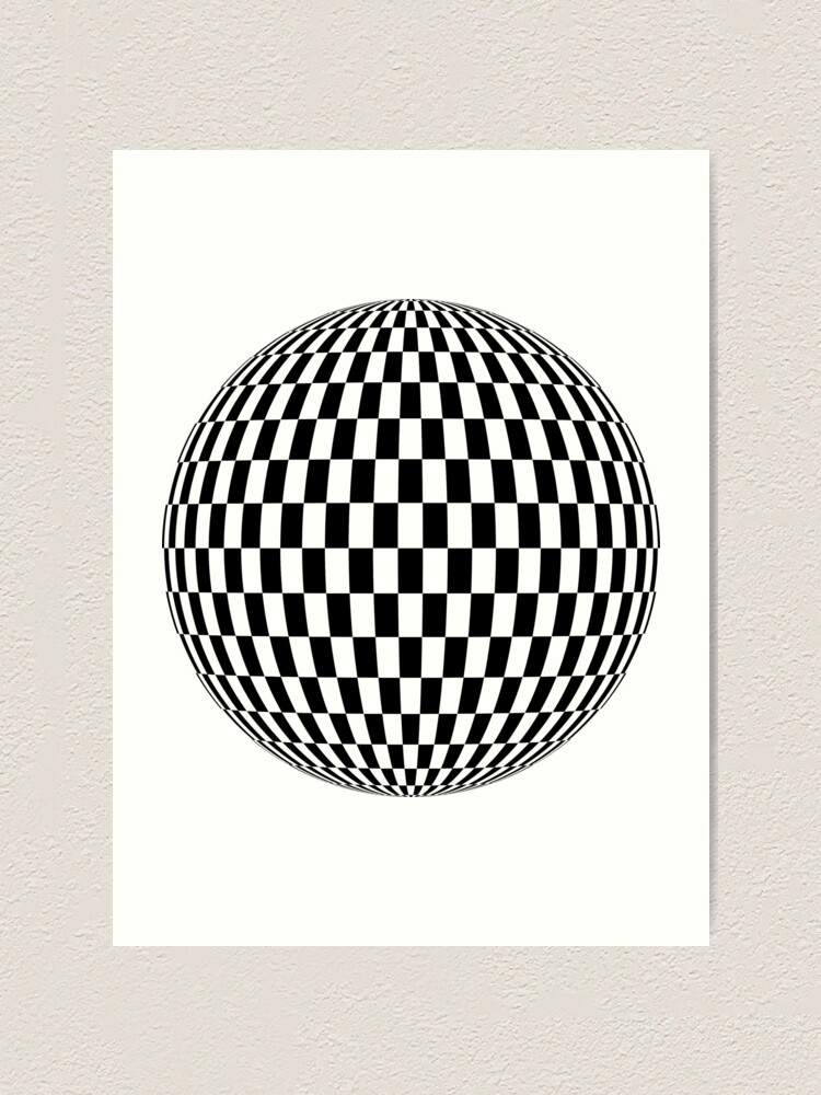 Alternate view of Sphere, illustration, design, ball, vector, shape, black and white, monochrome Art Print