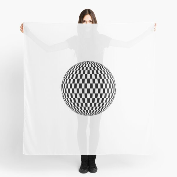 Sphere, illustration, design, ball, vector, shape, black and white, monochrome Scarf