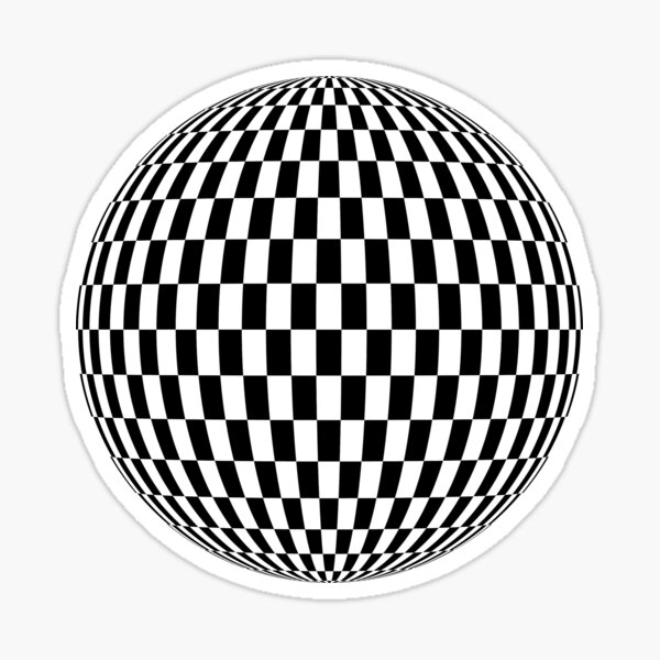 Sphere, illustration, design, ball, vector, shape, black and white, monochrome Sticker