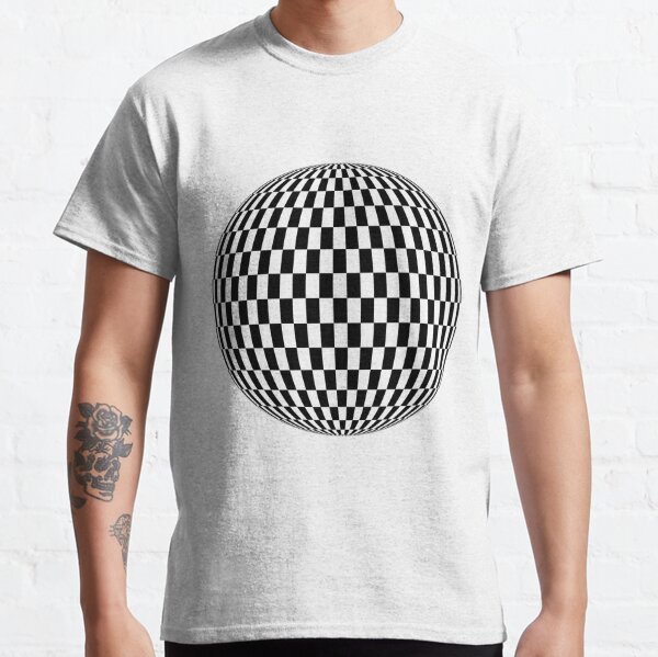 Sphere, illustration, design, ball, vector, shape, black and white, monochrome Classic T-Shirt