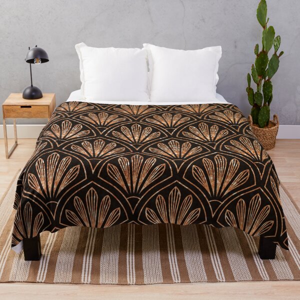 Item preview, Copper and onyx art deco pattern designed and sold by peggieprints.