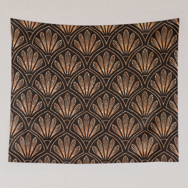 Item preview, Copper and onyx art deco pattern designed and sold by peggieprints.