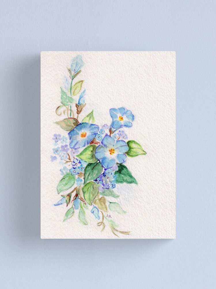 Thumbnail 2 of 3, Canvas Print, Heavenly Blues designed and sold by Annie Mason.