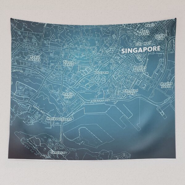 Item preview, Blueprint Map of Singapore designed and sold by Henrik Gulliksen Schüller.