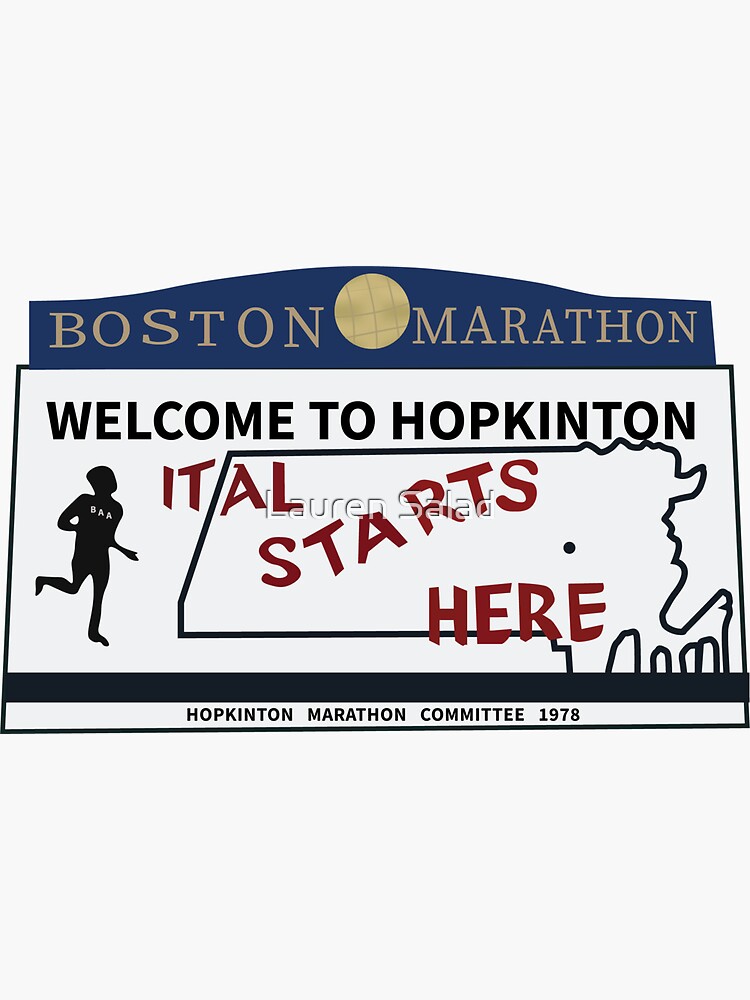 "Boston Marathon Start Line" Sticker for Sale by LaurenRunsHere Redbubble