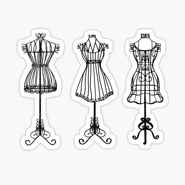 Chic Metal Dress Making Mannequins Sticker Sticker for Sale by  MysticMagpie