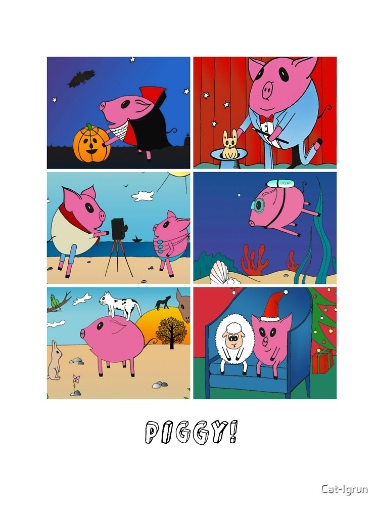 Piggy S Life Kids T Shirt By Cat Igrun Redbubble - gaming with kev roblox piggy