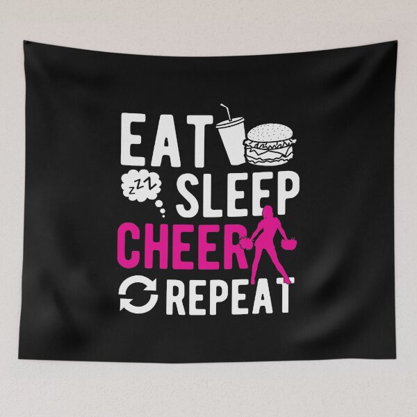 Item preview, Eat Sleep Cheer Repeat Cheerleading Gift Idea designed and sold by haselshirt.
