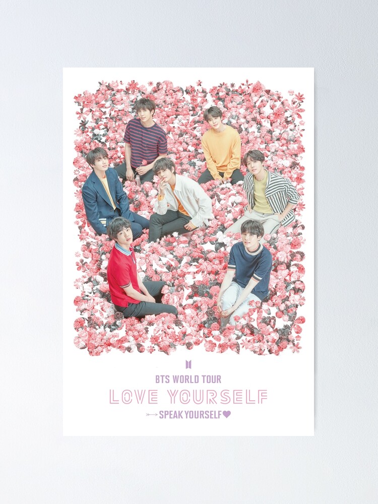Bts Love Yourself Speak Yourself World Tour Concert Merch Roses Poster By Ohsenshine Redbubble