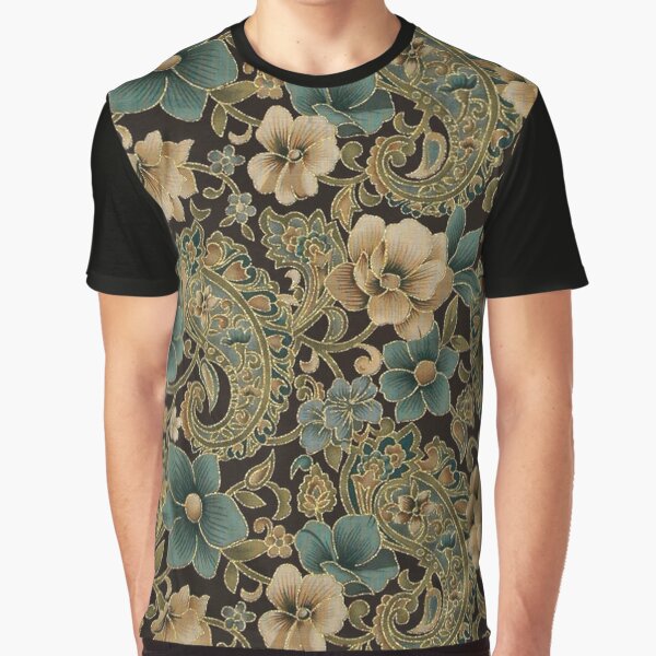 Artikel-Vorschau von Gold Rose Paisley mit Blumenmuster, designt und verkauft von GuyBlank.