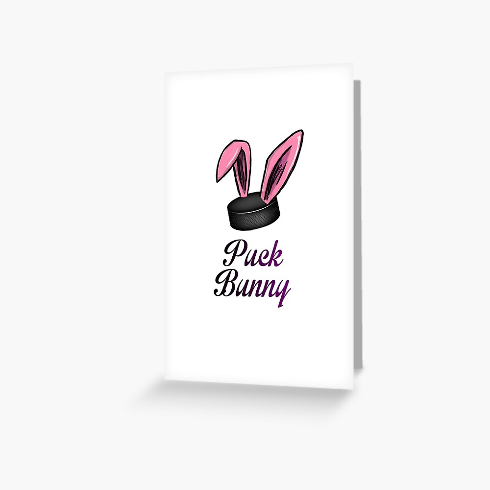 puck-bunny-greeting-card-by-scottk23-redbubble