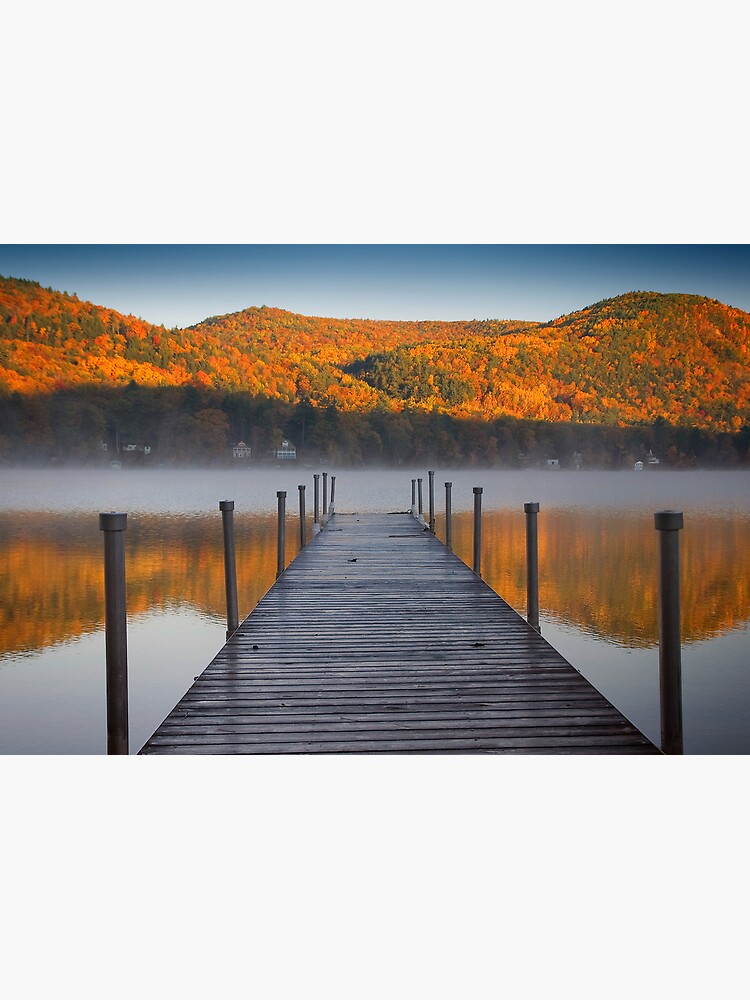 "Autumn Morning at Lake Morey, Vermont" Canvas Print for Sale by