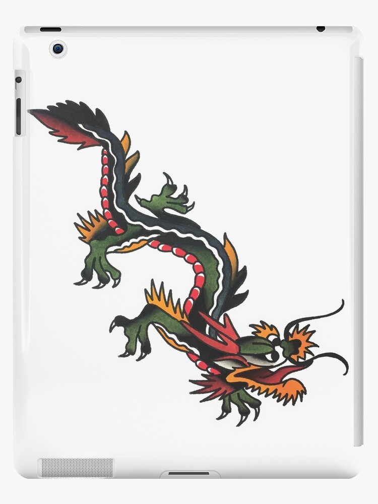 Traditional Crawling Dragon Tattoo Design Ipad Case Skin By F T T Redbubble