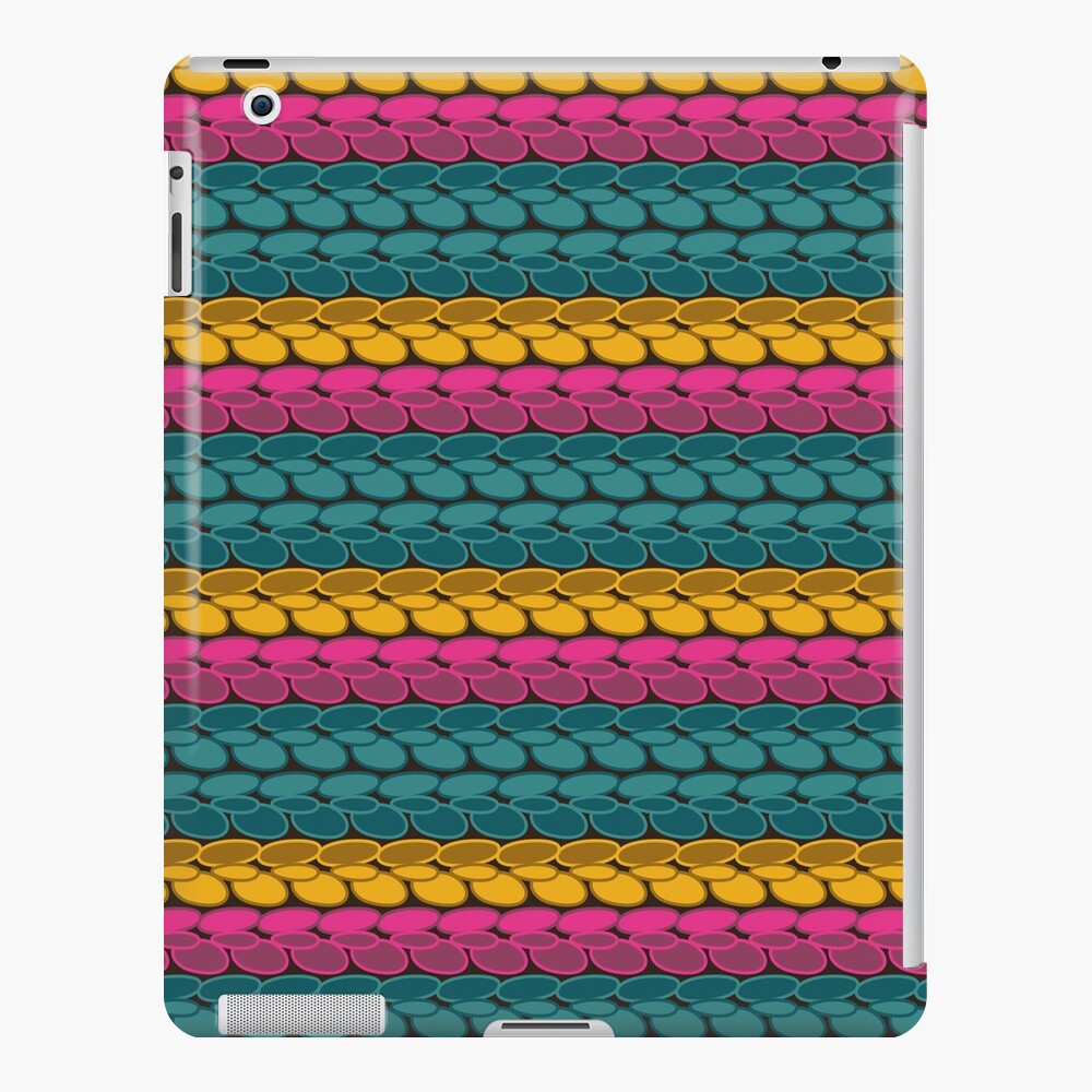 Pseudo crochet pattern with pink and teal iPad Case & Skin