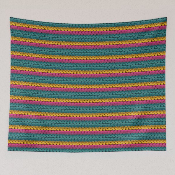 Item preview, Pseudo crochet pattern with pink and teal designed and sold by Marlene Wagenhofer.