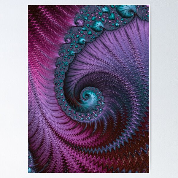 Item preview, Fantastic Fractal Fantasies Purple And Teal designed and sold by Sunnytime.