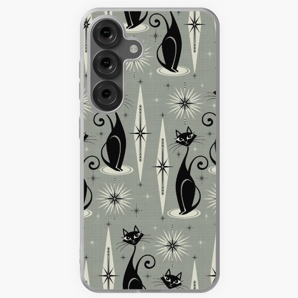 Item preview, Mid Century Meow on Gray designed and sold by studioxtine.