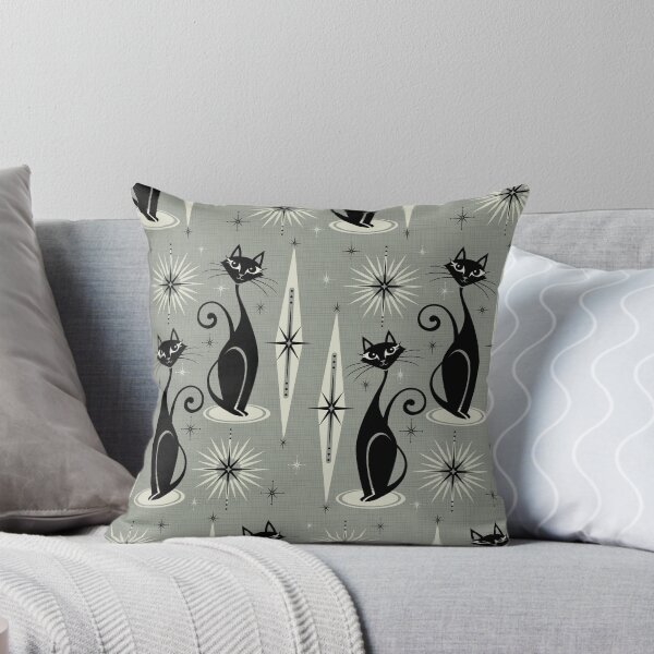 Item preview, Mid Century Meow on Gray designed and sold by studioxtine.