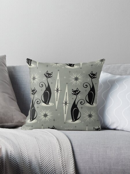 Item preview, Mid Century Meow on Gray designed and sold by studioxtine.