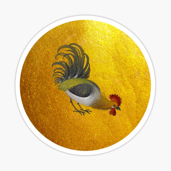 Rooster and sun Sticker