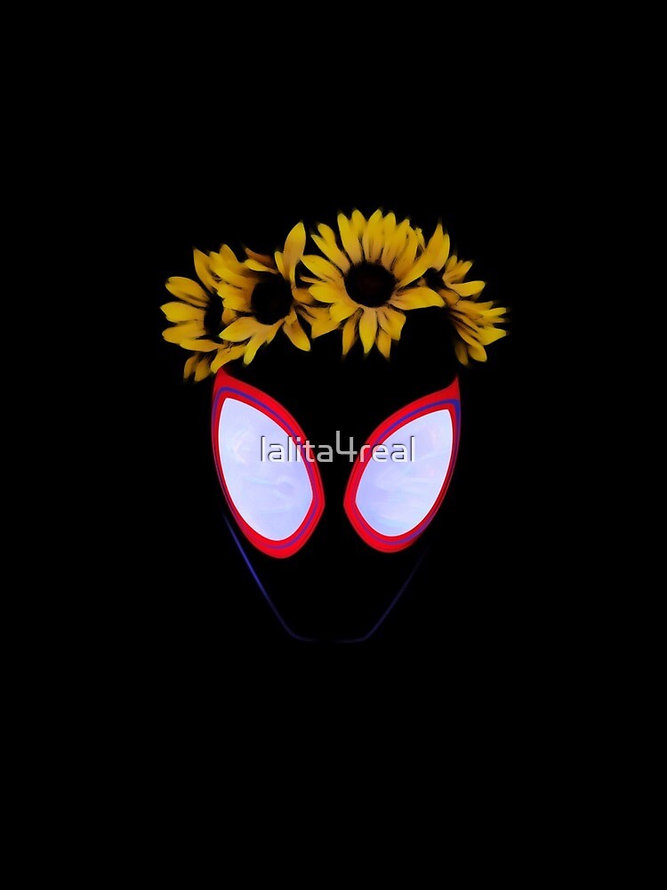 Miles Morales with sunflower crown - Into the Spiderverse