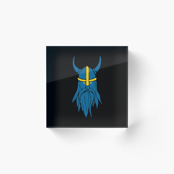 Aperçu de l'œuvre Suédois Suède Viking Casque avec cornes graphique créée et vendue par MerchLovers.