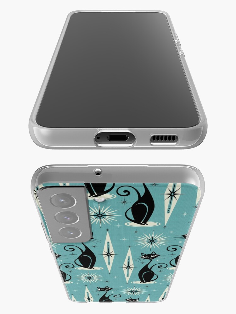 Discover Mid Century Meow on Blue | Samsung Galaxy Phone Case