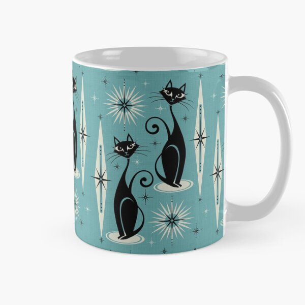 Item preview, Mid Century Meow on Blue designed and sold by studioxtine.