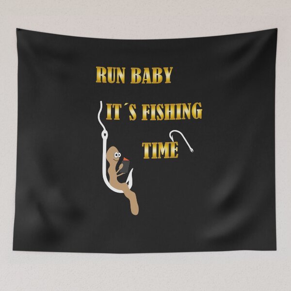 Item preview, Run baby it's fishing time. Angel sayings worm designed and sold by dm4design.