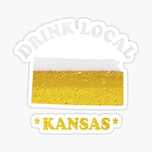 "KANSAS Beer Map TShirt Drink Local Brewmaster Gift" Sticker by
