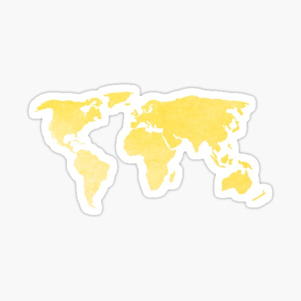 yellow world map Sticker