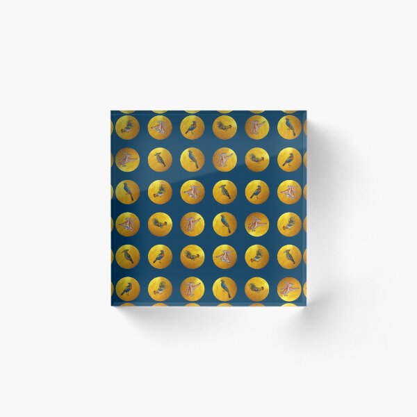 Birds and rising sun Acrylic Block