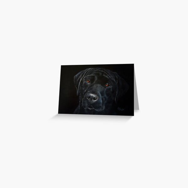 friendship ACEO PRINT love black cat A Little Greeting Labrador dog pet