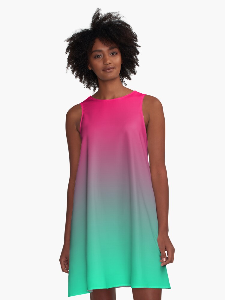 Blue and 2025 pink ombre dress