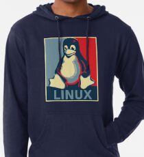 Linux tux penguin obama poster Lightweight Hoodie
