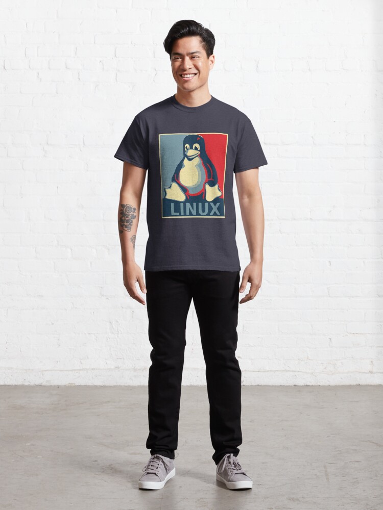 Alternate view of Linux tux penguin obama poster Classic T-Shirt