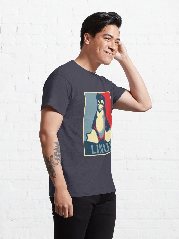 Alternate view of Linux tux penguin obama poster Classic T-Shirt