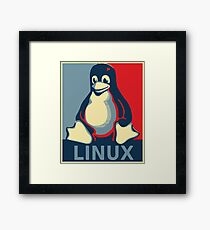 Linux tux penguin obama poster Framed Print