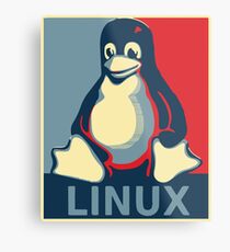 Linux-Tux-Pinguin Obama-Plakat Metalldruck