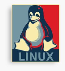 Linux tux penguin obama poster Canvas Print