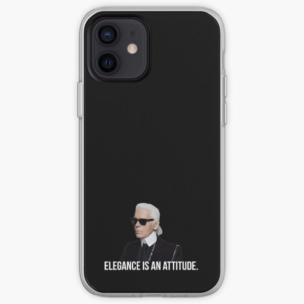 La elegancia es una actitud - Karl Lagerfeld Funda blanda para iPhone
